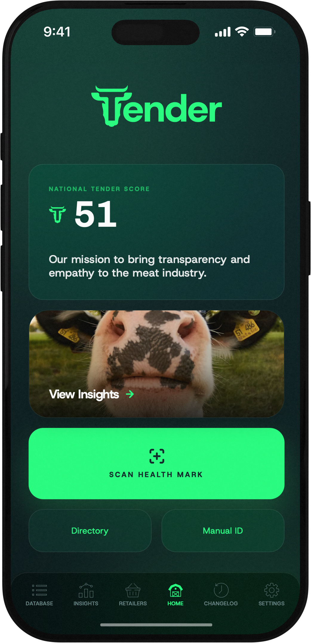 Tender App Interface